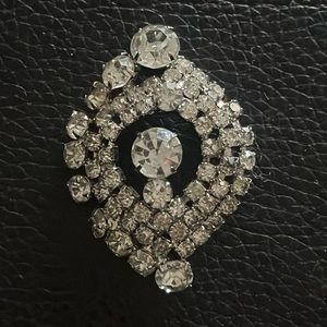 3/$10   Silver Rhinestone Brooch